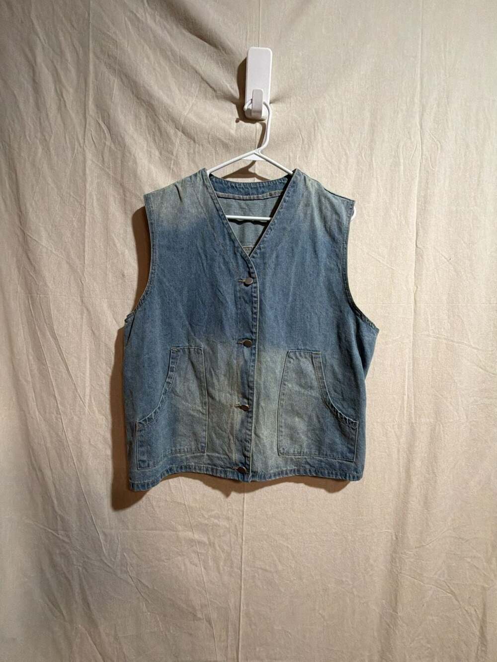Dazy Womens Blue Denim Button Up Vest Size Medium
